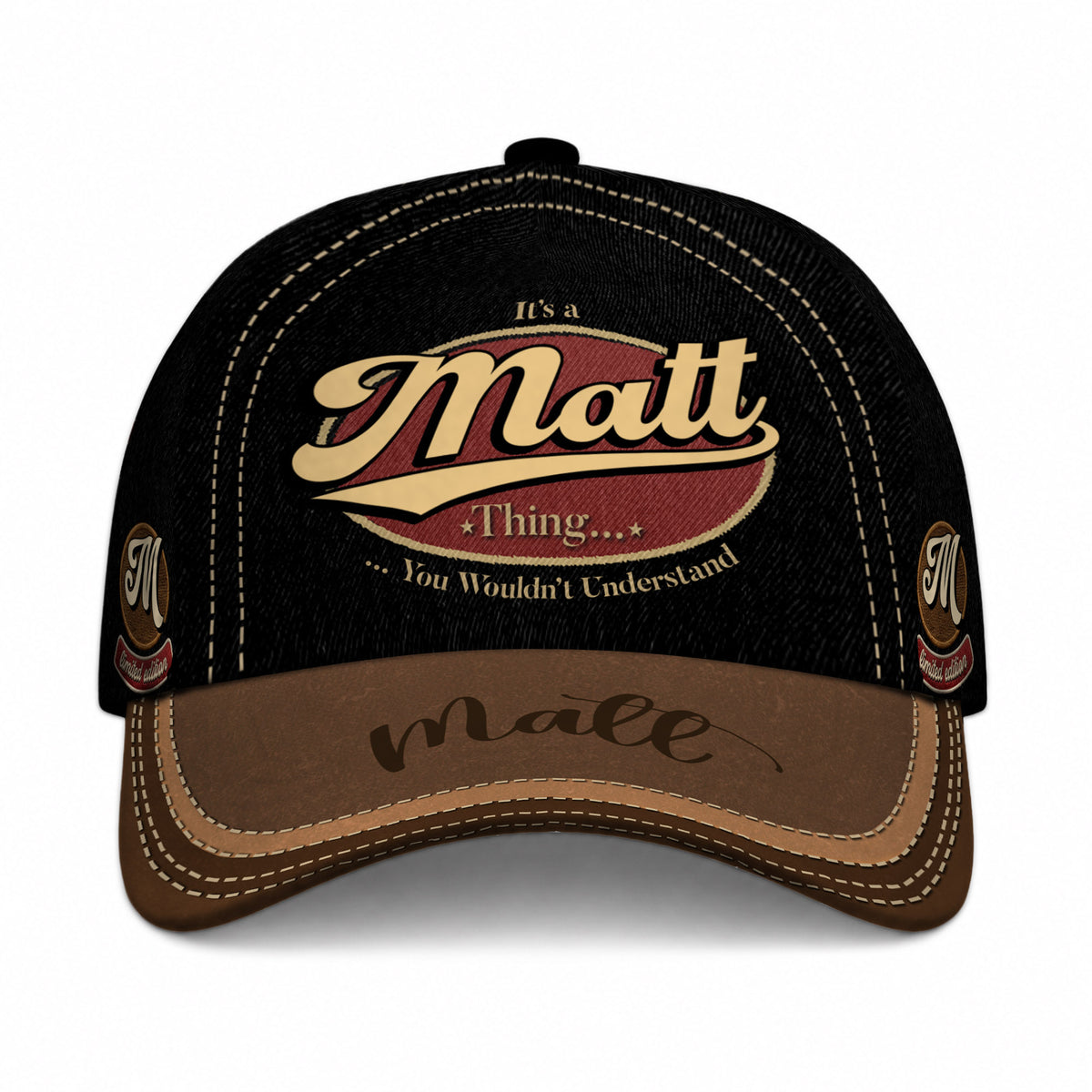 MATT  TC06 HH79 Personalized Distressed Baseball Cap, Custom Retro Trucker Hat, Statement Dad Cap