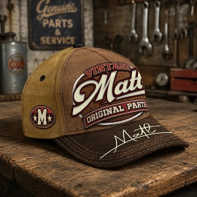 MATT TC02 HH79  Personalized Name Baseball Cap, Vintage Retro Hat, Custom Gift for Him & Her