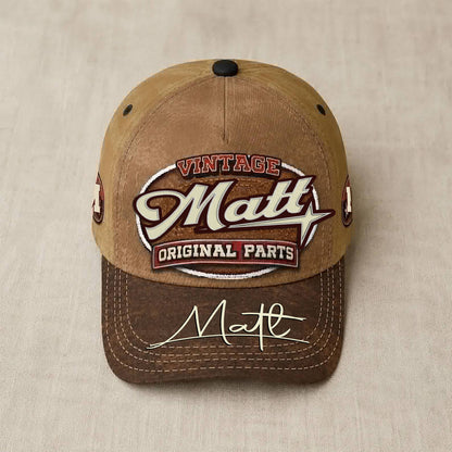 MATT TC02 HH79  Personalized Name Baseball Cap, Vintage Retro Hat, Custom Gift for Him & Her