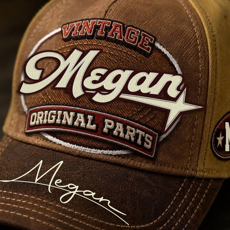 MEGAN TC02 HH79  Personalized Name Baseball Cap, Vintage Retro Hat, Custom Gift for Him & Her