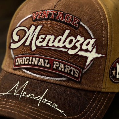 MENDOZA TC02 HH79  Personalized Name Baseball Cap, Vintage Retro Hat, Custom Gift for Him & Her