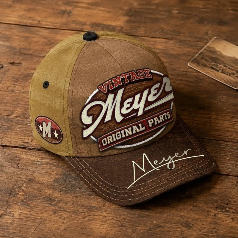 MEYER TC02 HH79  Personalized Name Baseball Cap, Vintage Retro Hat, Custom Gift for Him & Her