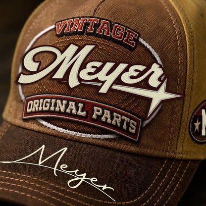 MEYER TC02 HH79  Personalized Name Baseball Cap, Vintage Retro Hat, Custom Gift for Him & Her