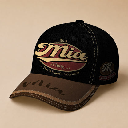 MIA  TC06 HH79 Personalized Distressed Baseball Cap, Custom Retro Trucker Hat, Statement Dad Cap