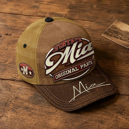 MIA TC02 HH79  Personalized Name Baseball Cap, Vintage Retro Hat, Custom Gift for Him & Her