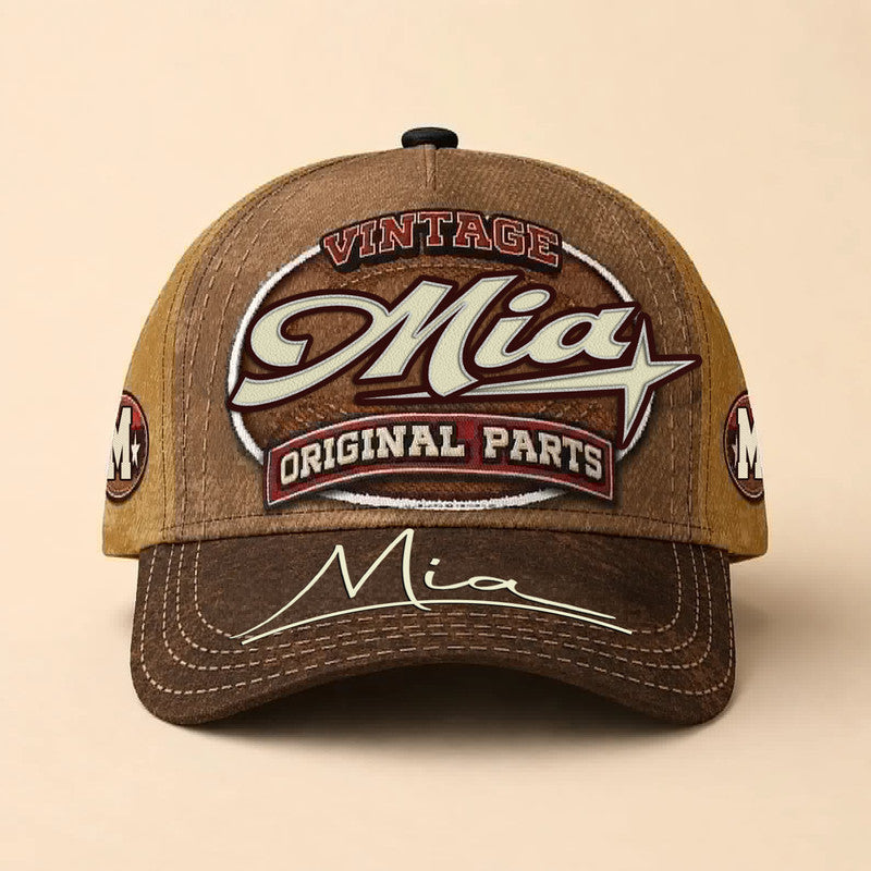 MIA TC02 HH79  Personalized Name Baseball Cap, Vintage Retro Hat, Custom Gift for Him & Her
