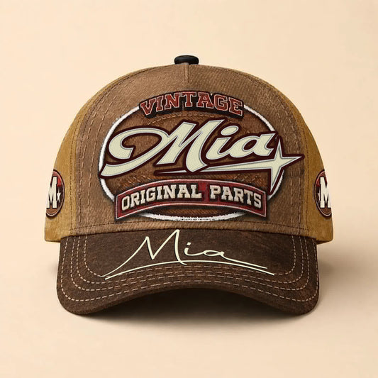 MIA TC02 HH79  Personalized Name Baseball Cap, Vintage Retro Hat, Custom Gift for Him & Her