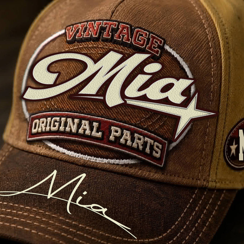 MIA TC02 HH79  Personalized Name Baseball Cap, Vintage Retro Hat, Custom Gift for Him & Her