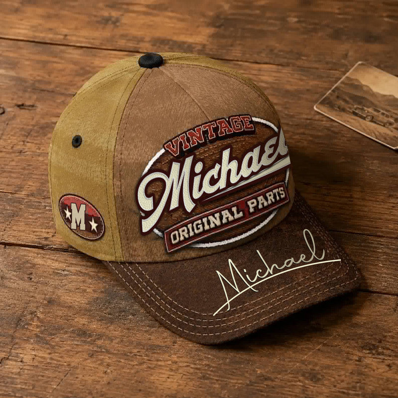 MICHAEL TC02 HH79  Personalized Name Baseball Cap, Vintage Retro Hat, Custom Gift for Him & Her