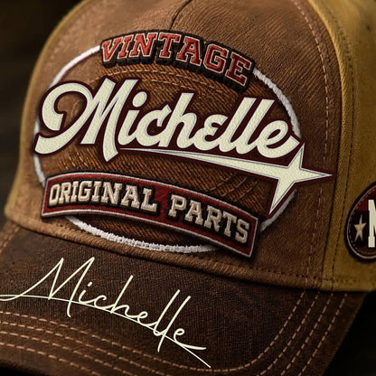 MICHELLE TC02 HH79  Personalized Name Baseball Cap, Vintage Retro Hat, Custom Gift for Him & Her