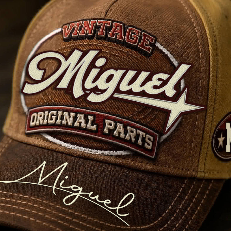 MIGUEL TC02 HH79  Personalized Name Baseball Cap, Vintage Retro Hat, Custom Gift for Him & Her
