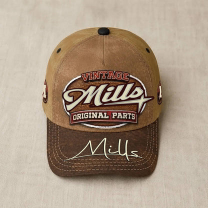 MILLS TC02 HH79  Personalized Name Baseball Cap, Vintage Retro Hat, Custom Gift for Him & Her