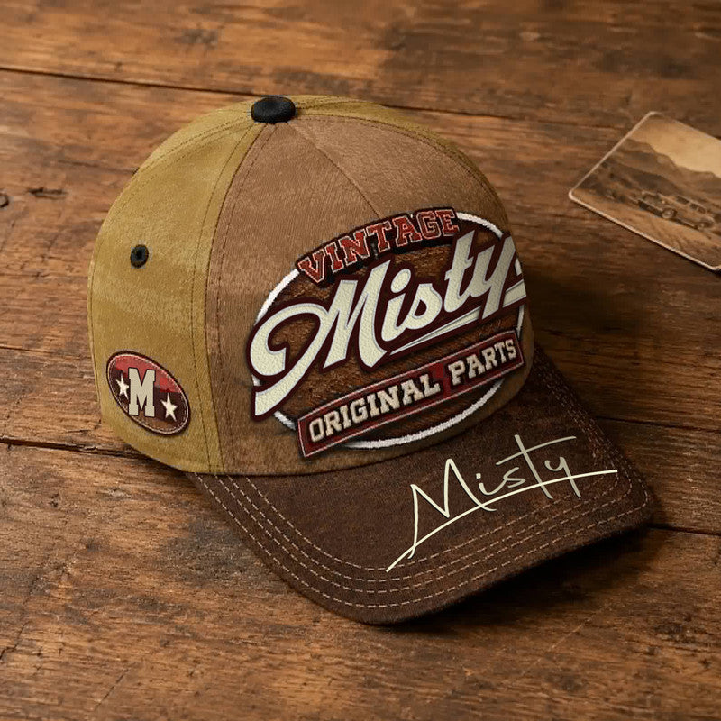 MISTY TC02 HH79  Personalized Name Baseball Cap, Vintage Retro Hat, Custom Gift for Him & Her
