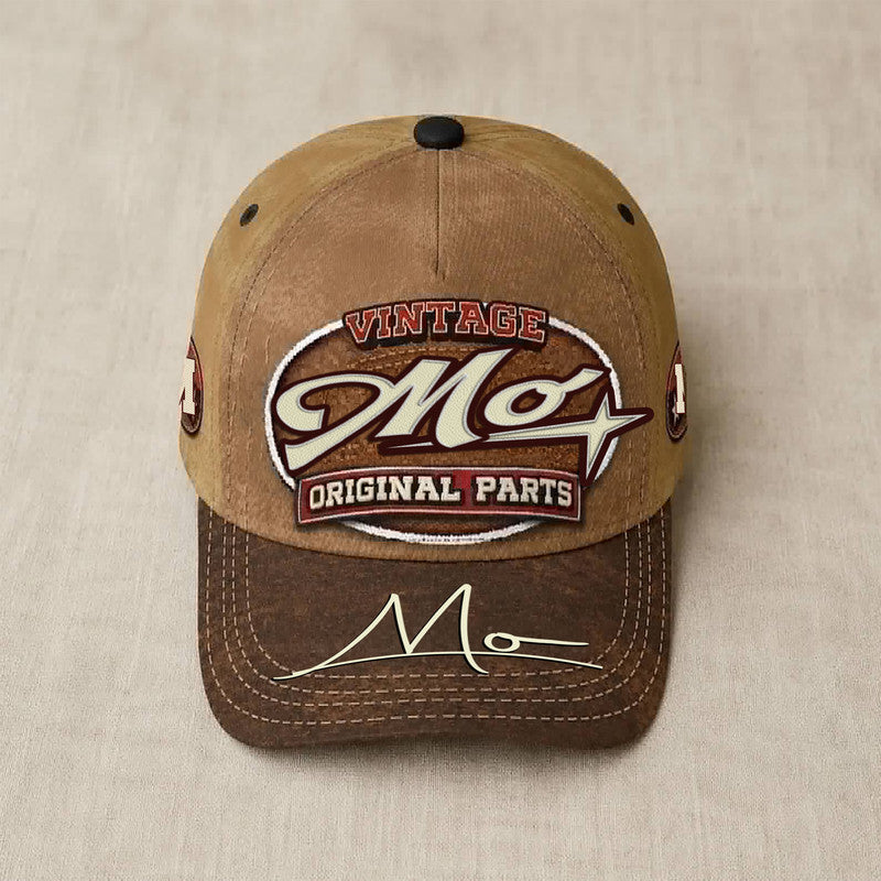 MO TC02 HH79  Personalized Name Baseball Cap, Vintage Retro Hat, Custom Gift for Him & Her