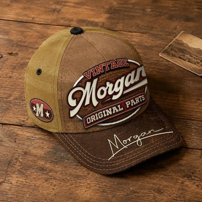 MORGAN TC02 HH79  Personalized Name Baseball Cap, Vintage Retro Hat, Custom Gift for Him & Her