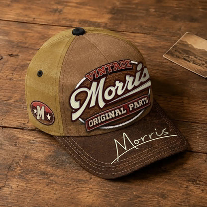 MORRIS TC02 HH79  Personalized Name Baseball Cap, Vintage Retro Hat, Custom Gift for Him & Her