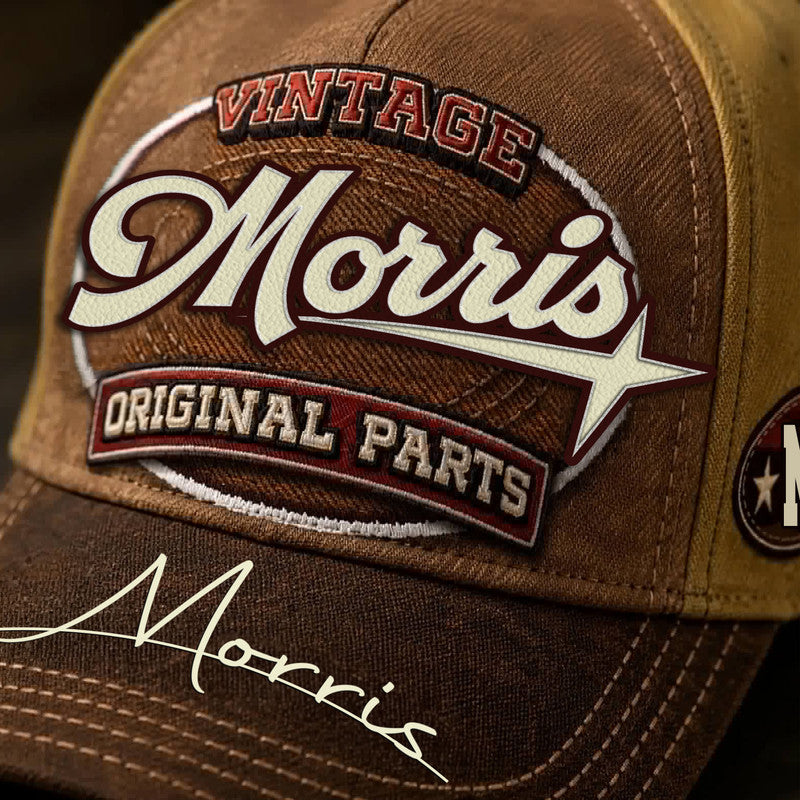 MORRIS TC02 HH79  Personalized Name Baseball Cap, Vintage Retro Hat, Custom Gift for Him & Her