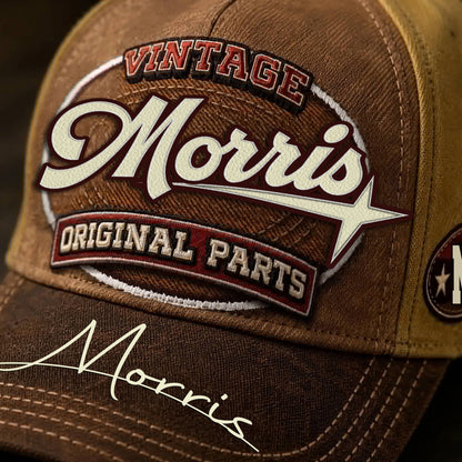MORRIS TC02 HH79  Personalized Name Baseball Cap, Vintage Retro Hat, Custom Gift for Him & Her