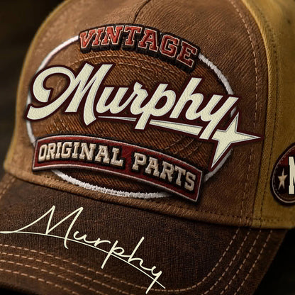 MURPHY TC02 HH79  Personalized Name Baseball Cap, Vintage Retro Hat, Custom Gift for Him & Her