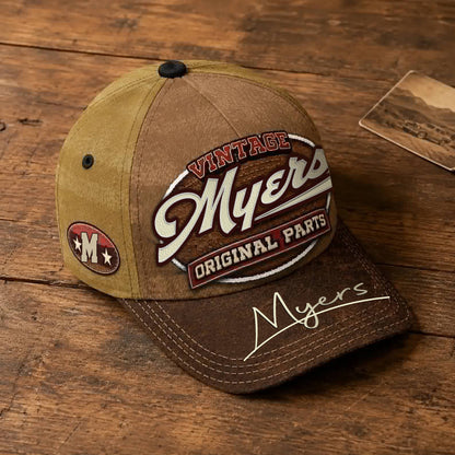 MYERS TC02 HH79  Personalized Name Baseball Cap, Vintage Retro Hat, Custom Gift for Him & Her