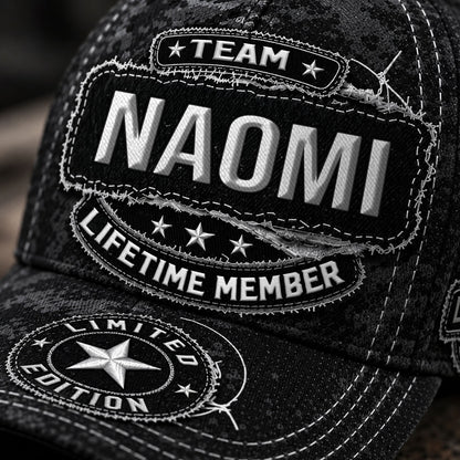 NAOMI TC03 HH79  Personalized Black Camo Baseball Cap, Custom Name Family Hat