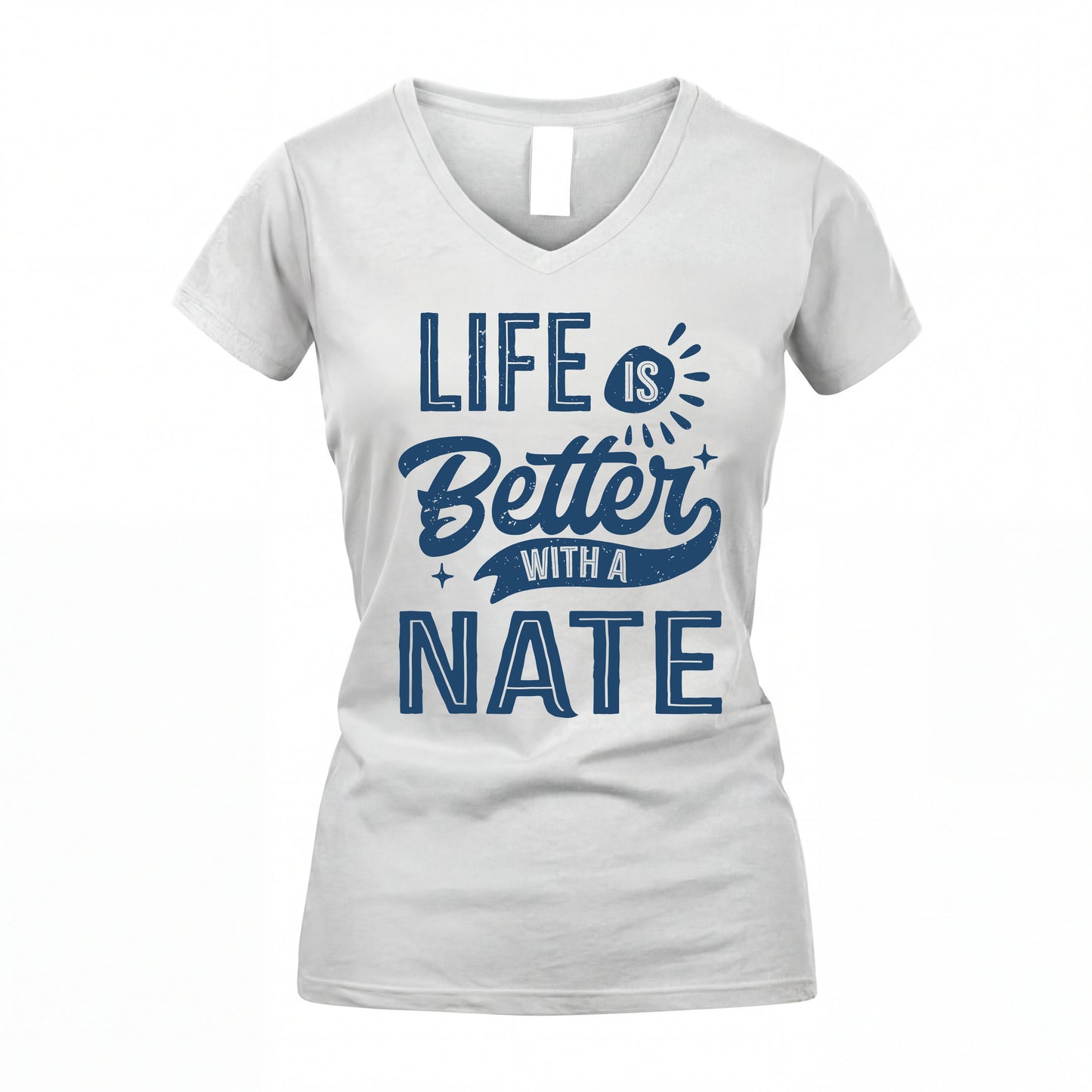 NATE HH88-K2–Personalized Name Quote T-Shirt Life Is Better With Unisex Gift