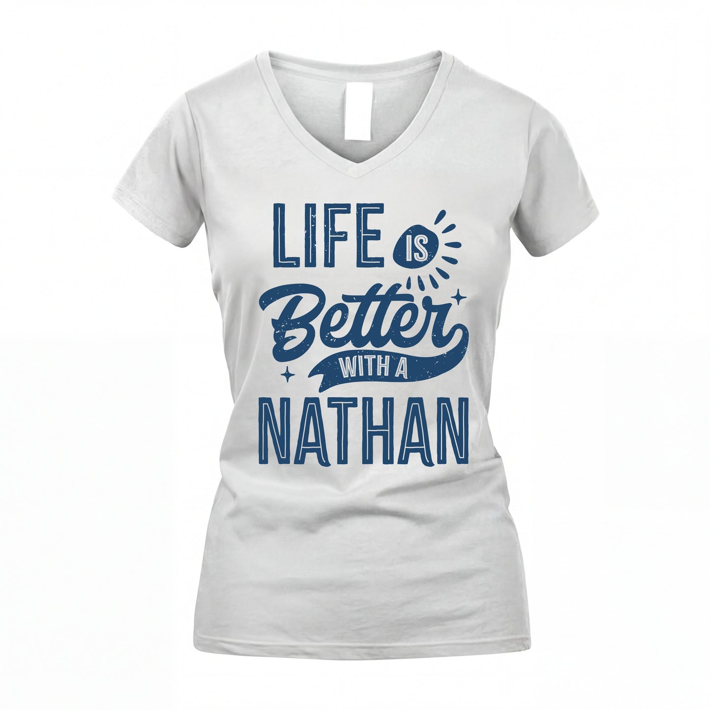 NATHAN HH88-K2–Personalized Name Quote T-Shirt Life Is Better With Unisex Gift