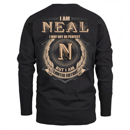 NEAL 2K-101–Personalized Name Quote Apparel “I Am NAME May Not Be Perfect But I Am Limited Edition”