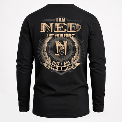 NED 2K-101–Personalized Name Quote Apparel “I Am NAME May Not Be Perfect But I Am Limited Edition”