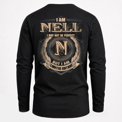 NELL 2K-101–Personalized Name Quote Apparel “I Am NAME May Not Be Perfect But I Am Limited Edition”