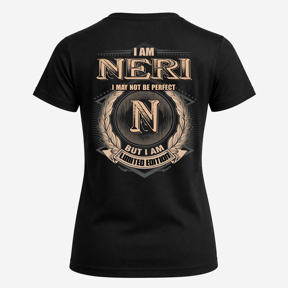 NERI 2K-101–Personalized Name Quote Apparel “I Am NAME May Not Be Perfect But I Am Limited Edition”