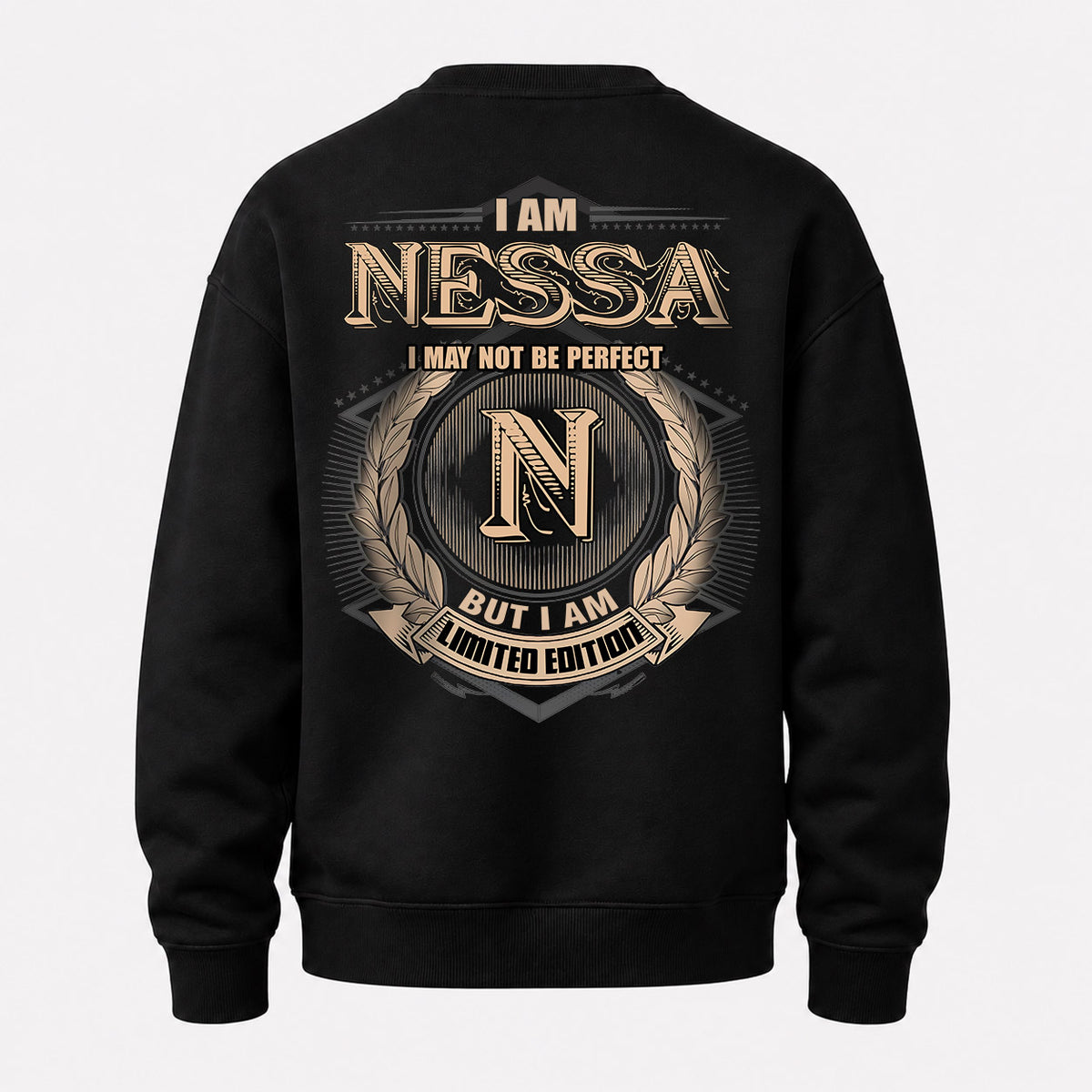 NESSA 2K-101–Personalized Name Quote Apparel “I Am NAME May Not Be Perfect But I Am Limited Edition”