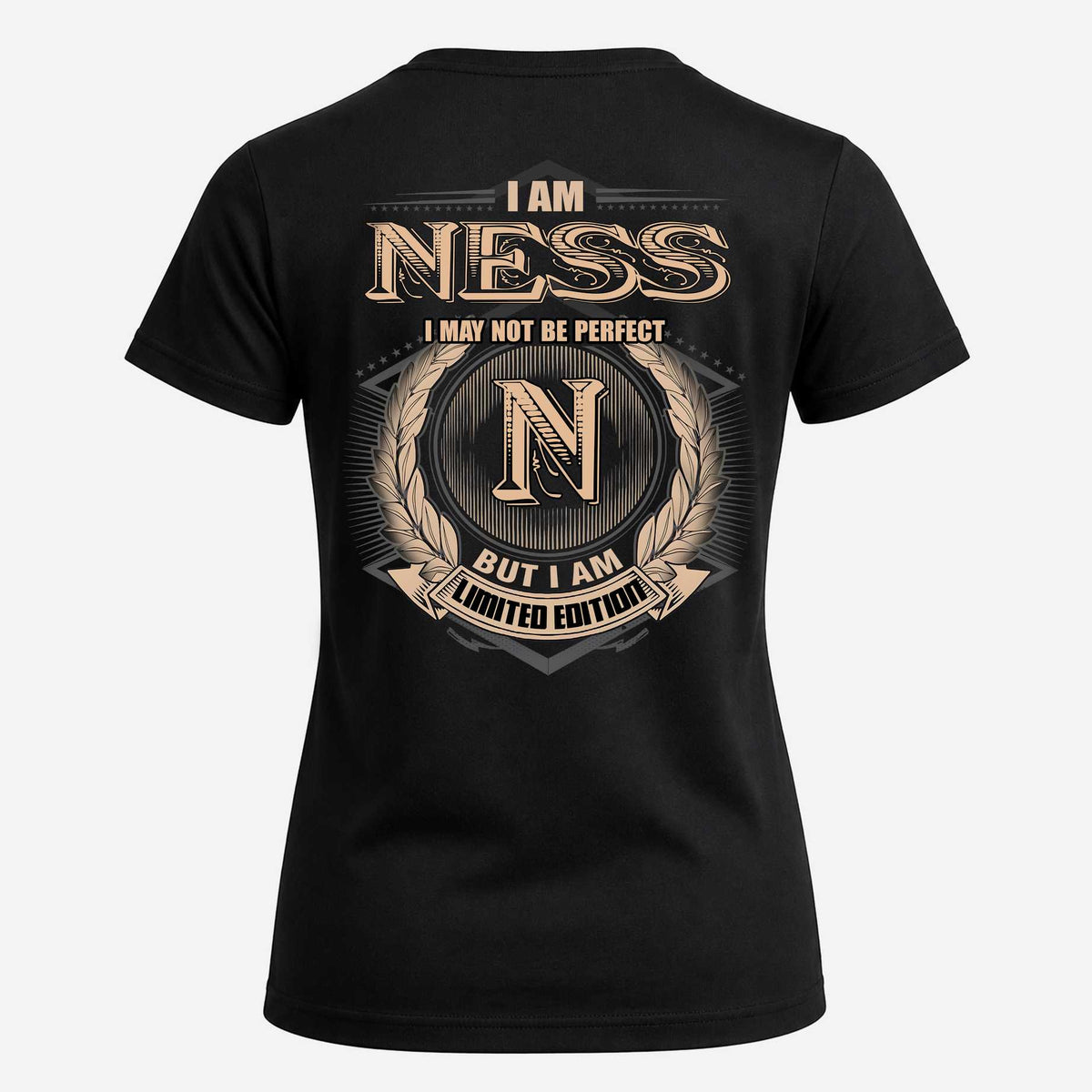 NESS 2K-101–Personalized Name Quote Apparel “I Am NAME May Not Be Perfect But I Am Limited Edition”