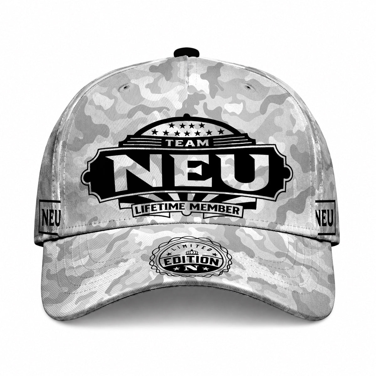 NEU TC01 HH79 Team Your Name Hat, Personalized Camo Baseball Cap, Custom Family Gift, Gift for Him Her