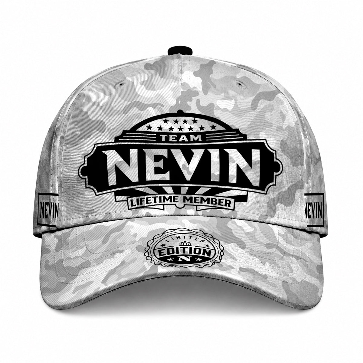 NEVIN TC01 HH79 Team Your Name Hat, Personalized Camo Baseball Cap, Custom Family Gift, Gift for Him Her