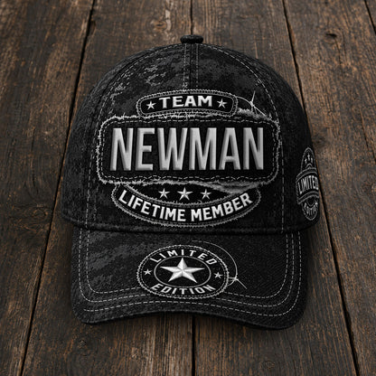 NEWMAN TC03 HH79  Personalized Black Camo Baseball Cap, Custom Name Family Hat
