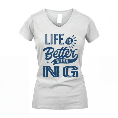 NG HH88-K2–Personalized Name Quote T-Shirt Life Is Better With Unisex Gift