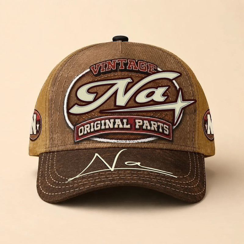 NA TC02 HH79  Personalized Name Baseball Cap, Vintage Retro Hat, Custom Gift for Him & Her