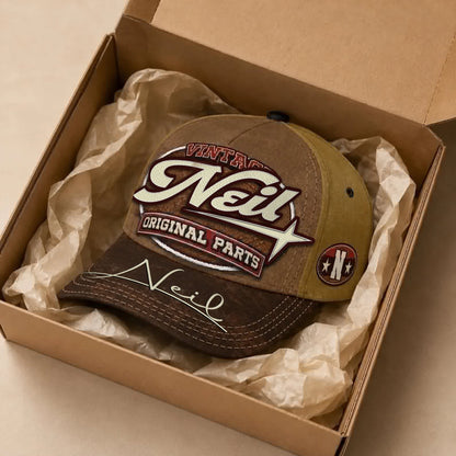 NEIL TC02 HH79  Personalized Name Baseball Cap, Vintage Retro Hat, Custom Gift for Him & Her
