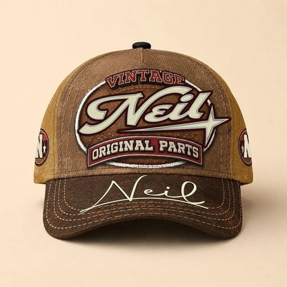 NEIL TC02 HH79  Personalized Name Baseball Cap, Vintage Retro Hat, Custom Gift for Him & Her