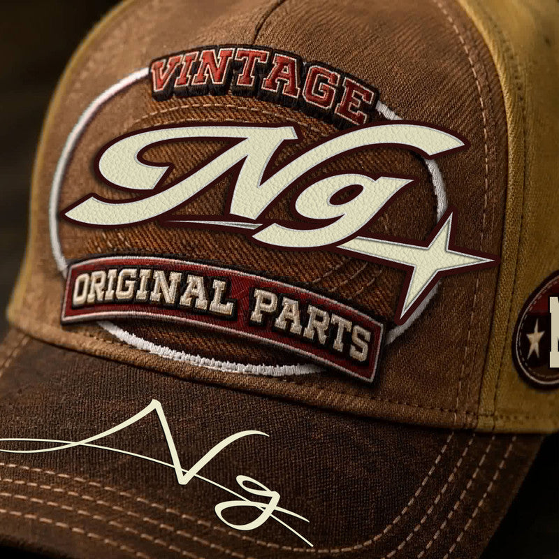 NG TC02 HH79  Personalized Name Baseball Cap, Vintage Retro Hat, Custom Gift for Him & Her