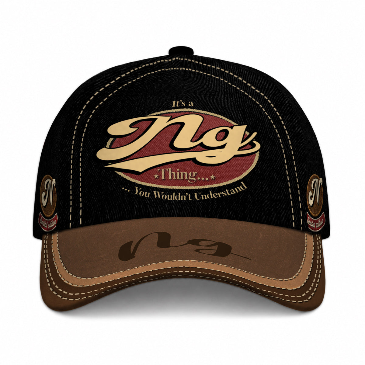 NG  TC06 HH79 Personalized Distressed Baseball Cap, Custom Retro Trucker Hat, Statement Dad Cap