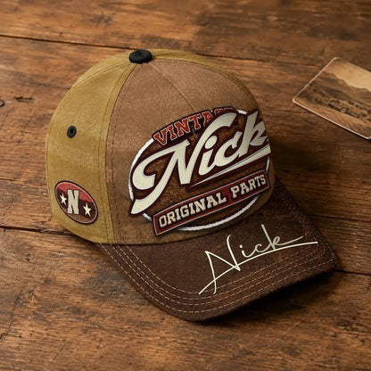 NICK TC02 HH79  Personalized Name Baseball Cap, Vintage Retro Hat, Custom Gift for Him & Her