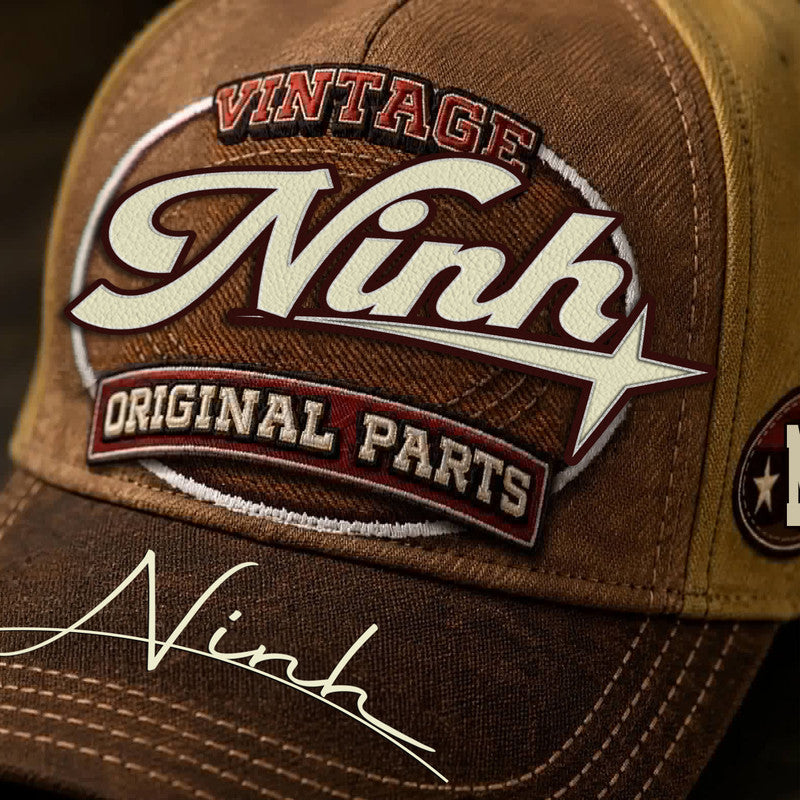 NINH TC02 HH79  Personalized Name Baseball Cap, Vintage Retro Hat, Custom Gift for Him & Her