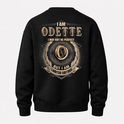 ODETTE 2K-101–Personalized Name Quote Apparel “I Am NAME May Not Be Perfect But I Am Limited Edition”