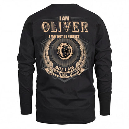 OLIVER 2K-101–Personalized Name Quote Apparel “I Am NAME May Not Be Perfect But I Am Limited Edition”