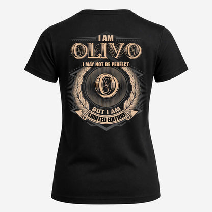 OLIVO 2K-101–Personalized Name Quote Apparel “I Am NAME May Not Be Perfect But I Am Limited Edition”