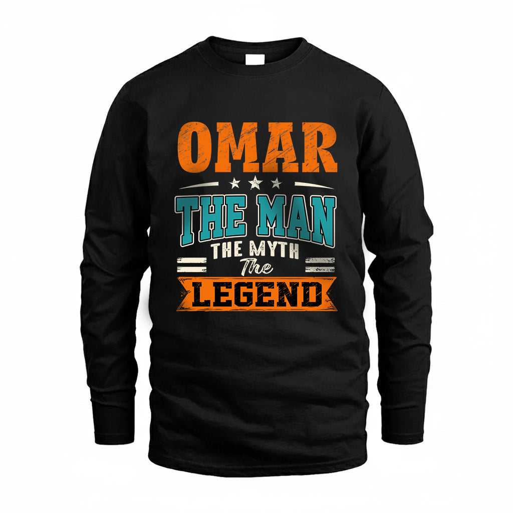 OMAR HH F007 The Man The Myth The Legend Personalized Shirt – Gift for Men