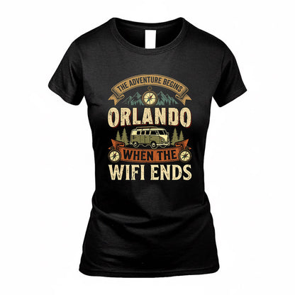 ORLANDO TT898-K6-229 – Personalized Funny Camping Quote Apparel “The Adventure Begins When The WiFi Ends”