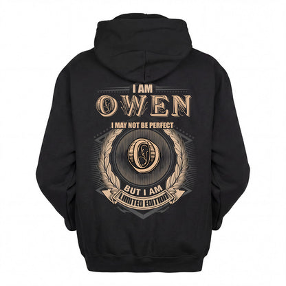 OWEN 2K-101–Personalized Name Quote Apparel “I Am NAME May Not Be Perfect But I Am Limited Edition”